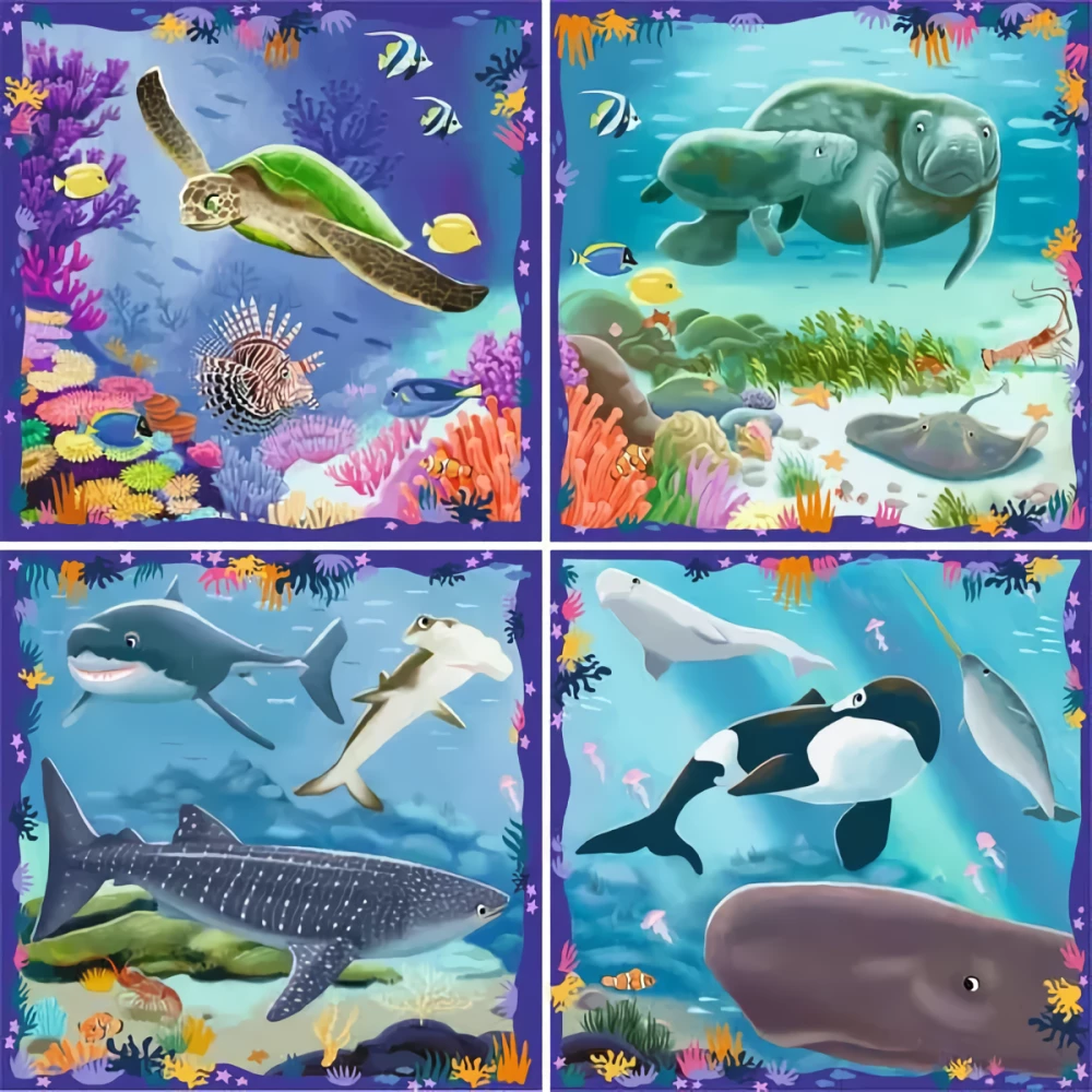 Пазл - Puzzle up. Ocean life, 4in1