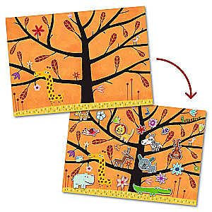 Многоразовые наклейки. Животные на дереве