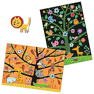 Многоразовые наклейки. Животные на дереве