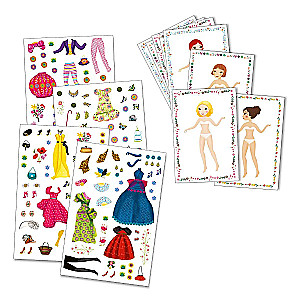 Многоразовые наклейки - Большая мода + карточки с куклами