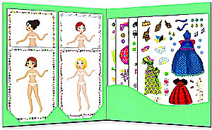 Многоразовые наклейки - Большая мода + карточки с куклами