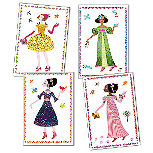 Многоразовые наклейки - Платья на 4 сезона + бумажные куклы