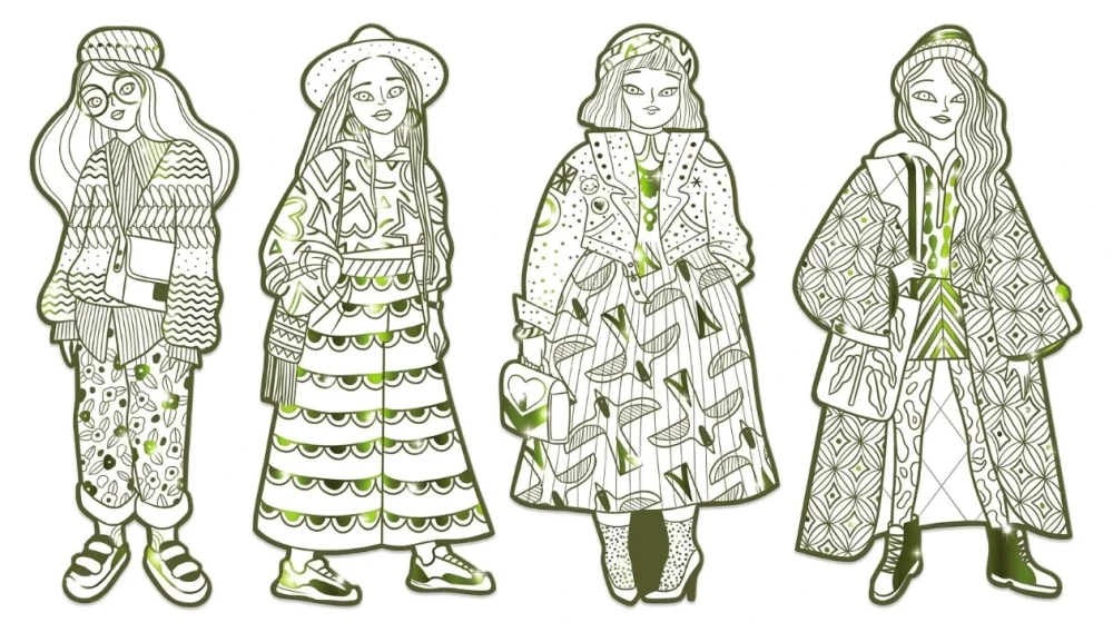 Раскраска - Боуи и её подруги