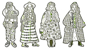 Раскраска - Боуи и её подруги