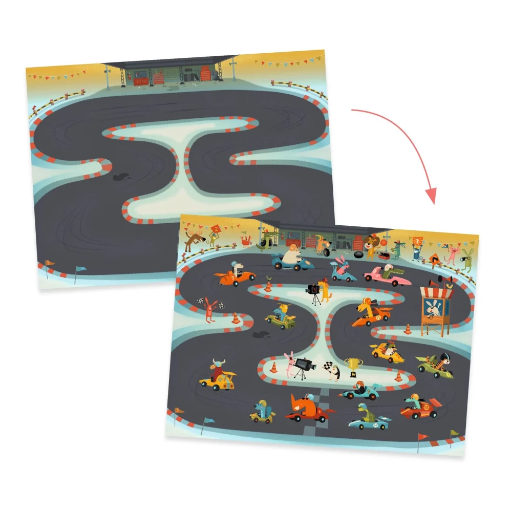 Набор для творчества - Асфальт. Набор стираемых картинок с транспортом