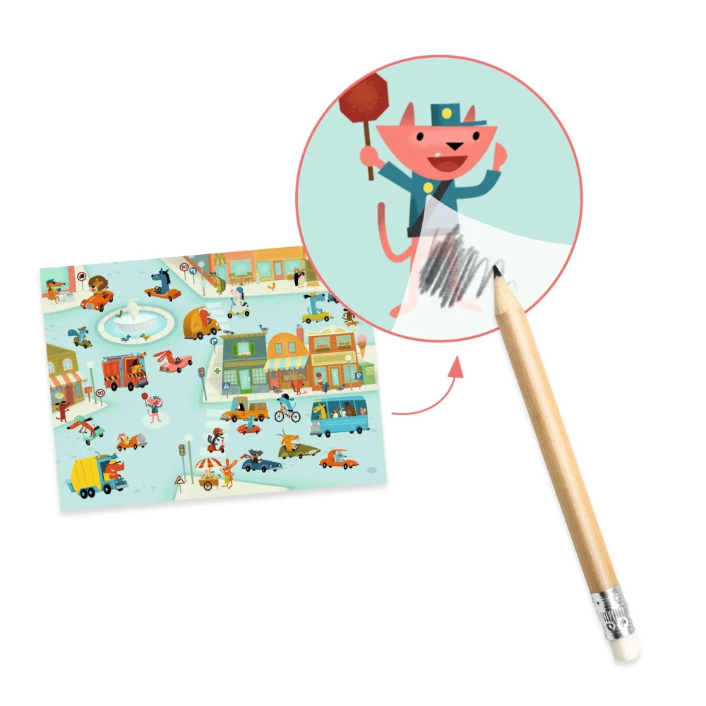 Набор для творчества - Асфальт. Набор стираемых картинок с транспортом