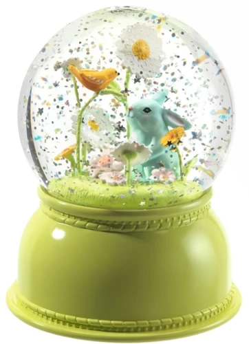 Nachtlicht - Schneekugel. Hase