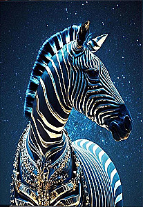 Glezna pēc numuriem ar kristāliem 40x50 cm - Mītiskā zebra