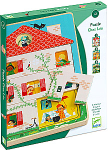 Puitpuzzle: 12 - Maja, 3 taset