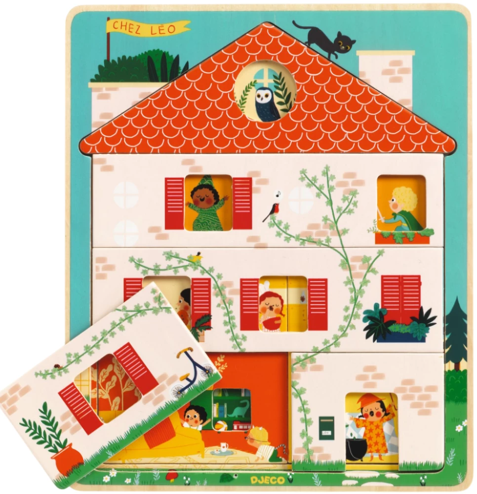 Puitpuzzle: 12 - Maja, 3 taset