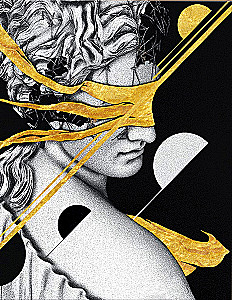 Glezna pēc numuriem ar zeltu 40x50 cm - Melns audekls Mākslas māksla