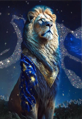 Glezna pēc numuriem ar kristāliem 40x50 cm - Lauva