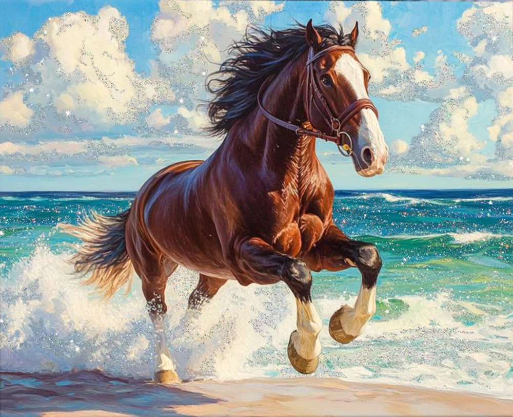 Картина по номерам с кристаллами из хрусталя 40х50 см - Ветер свободы