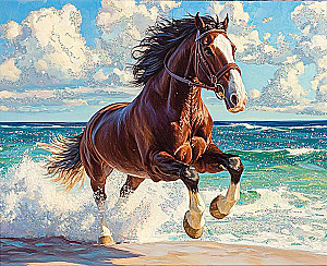 Картина по номерам с кристаллами из хрусталя 40х50 см - Ветер свободы