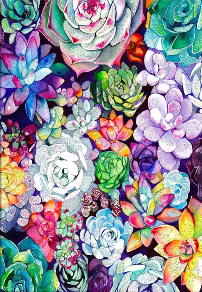 Obraz według numerów z kryształami ze szkła 40x50 cm - Jaskrawe kwiaty