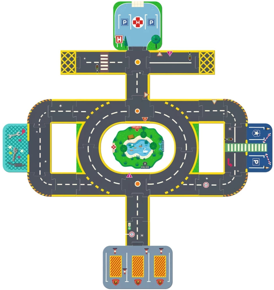 Напольный пазл:28 - Crazy Motors. City