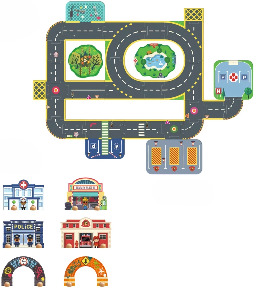 Напольный пазл:28 - Crazy Motors. City