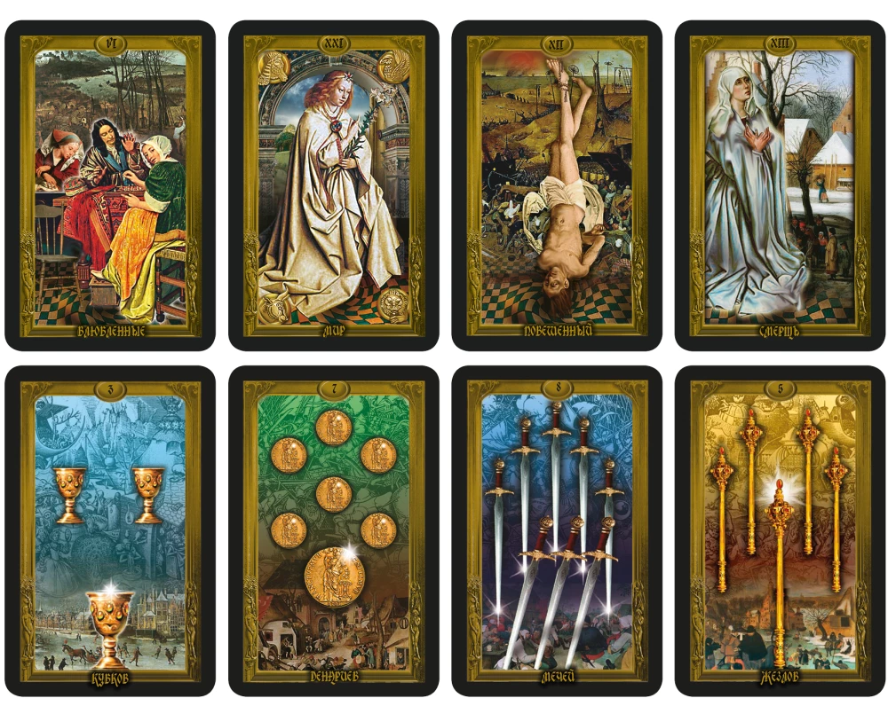 Fortune-telling Cards - Flemish Tarot, 78 Cards with Instruction for Divination