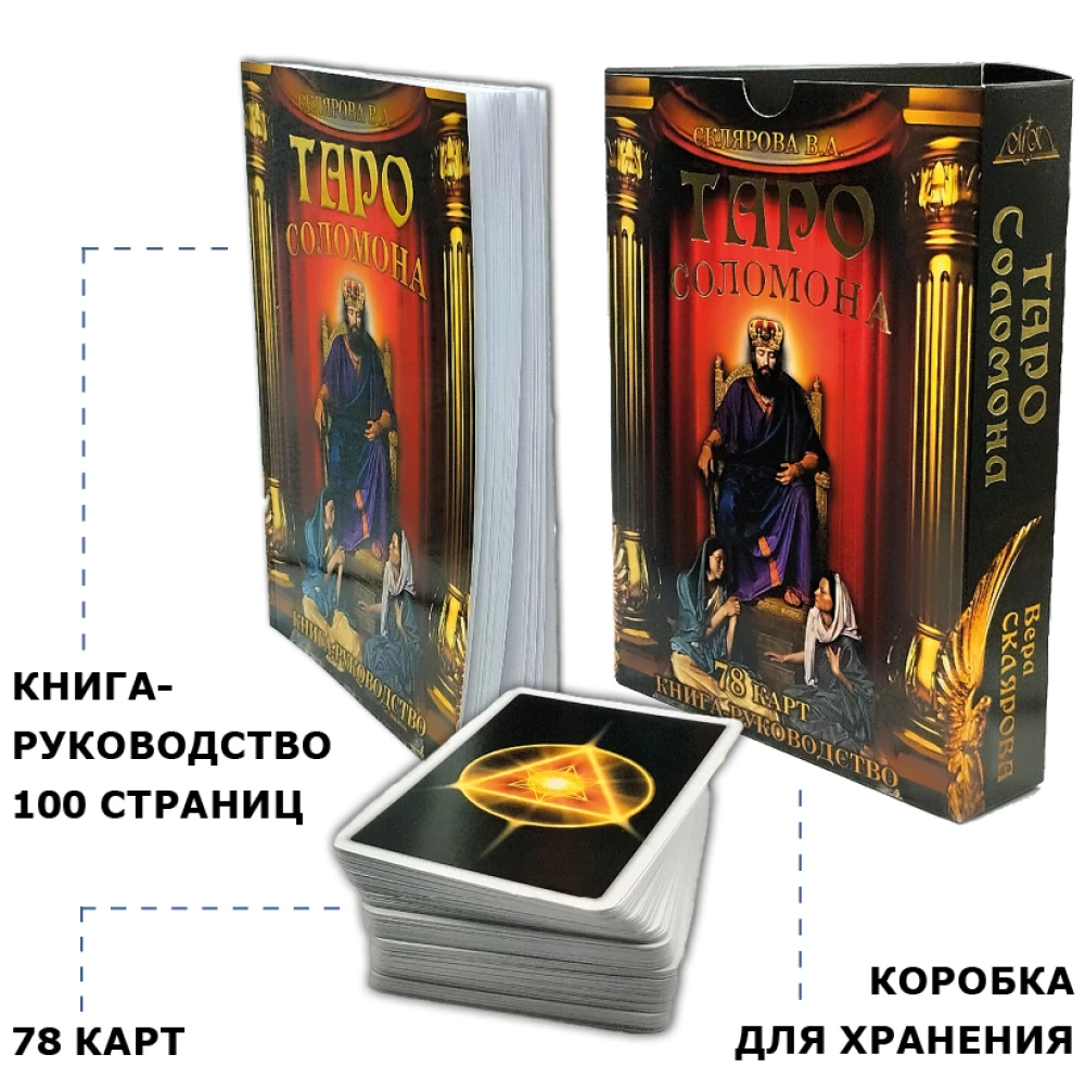 Tarot Cards of Solomon with a Guidebook for Divination. 78 cards