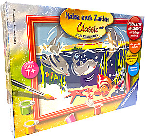 Картина по номерам - Дельфины, 13х18см