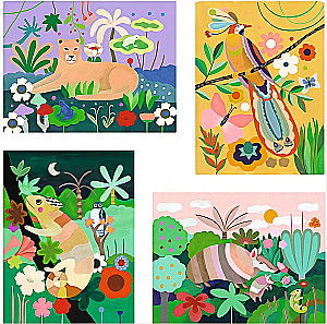 Zestaw kreatywny - Tropikalne lasy, 3D malowanie