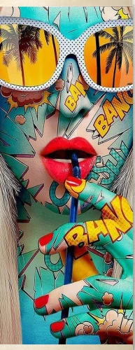 Obraz do malowania po numerach 35x88 cm - Płótno Monika Nowak Pop Art