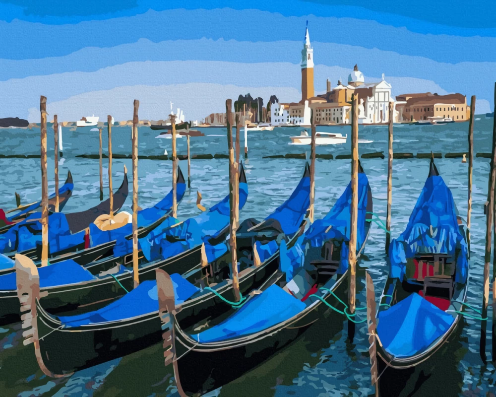 Numbrite kunst - Veneetsia. Gondlid, 40x50cm