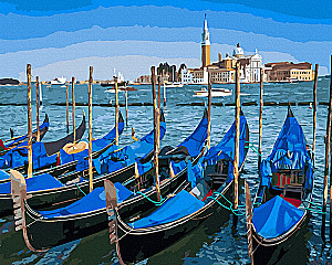 Numbrite kunst - Veneetsia. Gondlid, 40x50cm