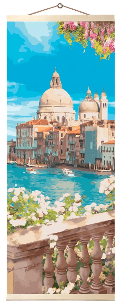 Numbrite maal - Venesia. Santa Maria della Salute, seinaline paneel, 35x90cm