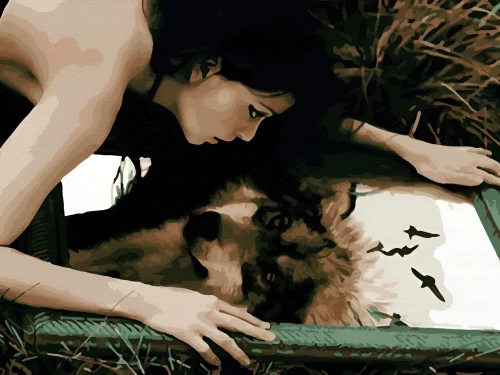 Картина по номерам - Волчица, 30х40см