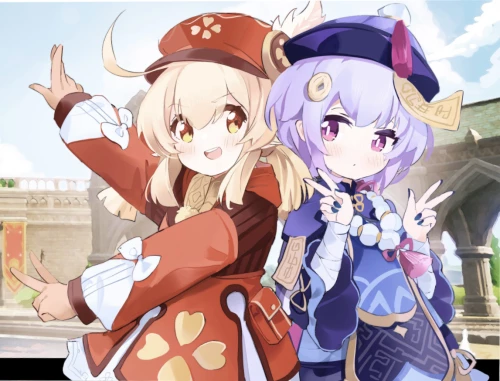 Картина по номерам - Геншин. Ци Ци и Кли, 30х40см