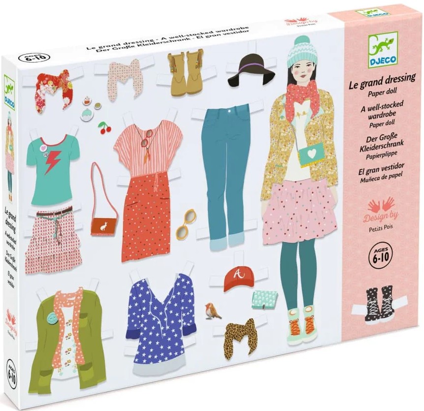 Kunstikomplekt - Riietumine. Suur kapp paberist nukkudega, 110 detaili