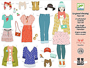 Набор для творчества - Примерка. Большой шкаф с картонными куклами, 110 деталей