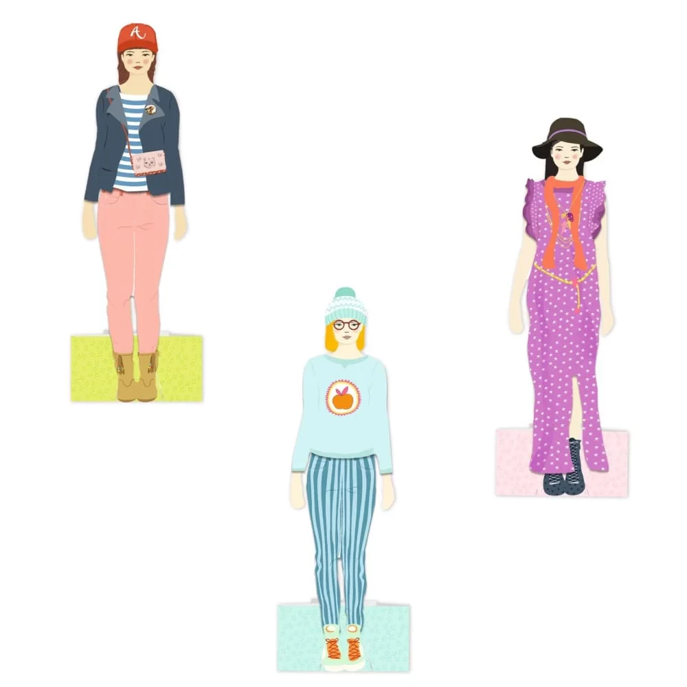 Набор для творчества - Примерка. Большой шкаф с картонными куклами, 110 деталей