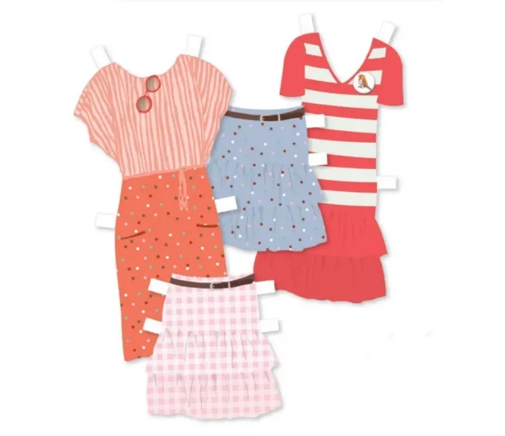 Набор для творчества - Примерка. Большой шкаф с картонными куклами, 110 деталей