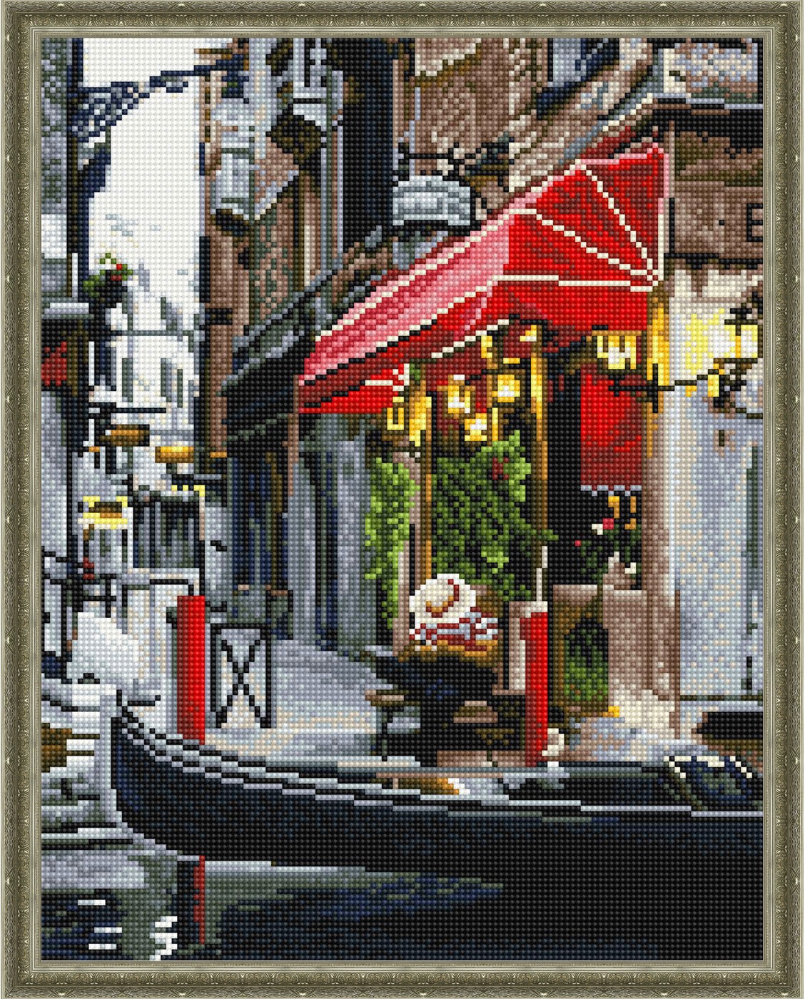 Diamantmosaik mit aufgetragenem Rahmen - Zeit der Erholung, 40x50cm