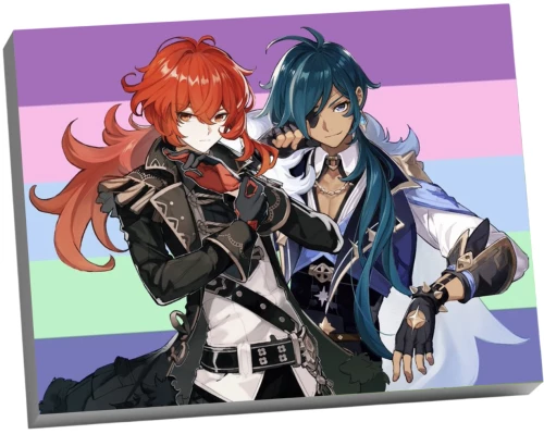 Gemälde nach Nummern - Genshin. Diluc und Kaeya, 30x40cm