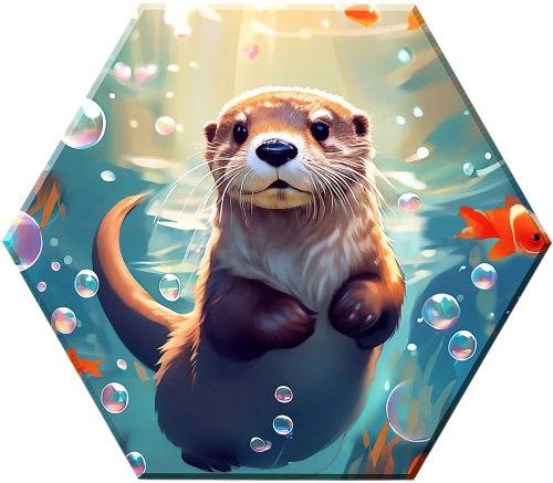 Numerių paveikslas su kristalais iš kristalų. Hexagon. Mielas jūrinis vidras