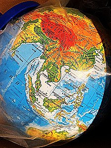 Globus 250 mm. Fizyczny. 3D z podświetleniem