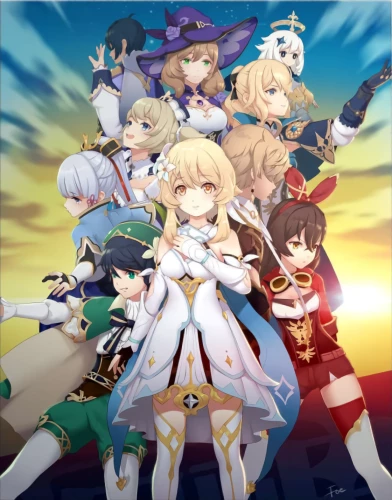 Картина по номерам - Геншин. Персонажи Тейвата, 30х40см