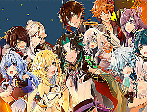 Obraz po numerach - Genshin. Legendarnie bohaterowie Genshin, 30x40cm