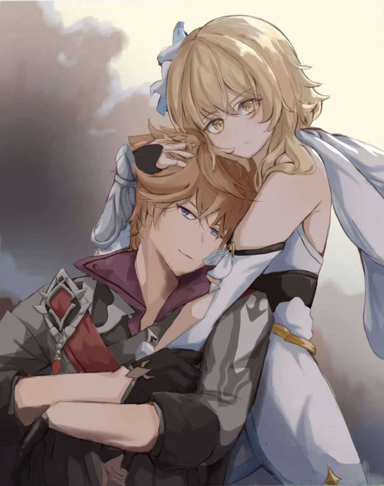 Glezna pēc numuriem - Genshin. Lumina un Tartalja, 30x40cm