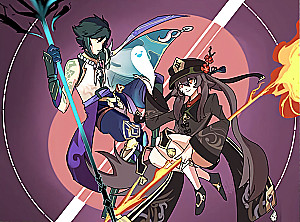 Glezna pēc numuriem - Genshin. Hu Tao un Xiao, 30x40cm