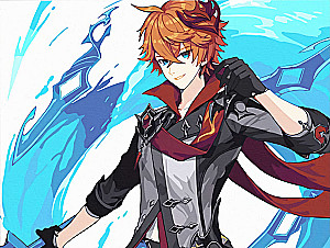 Glezna pēc numuriem - Genshin. Tartalja, 30x40cm