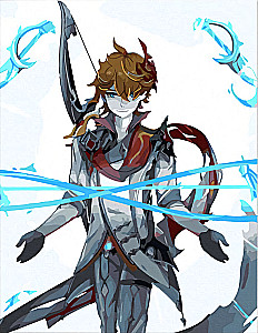 Glezna pēc numuriem - Genshin. Tartalja, 30x40cm