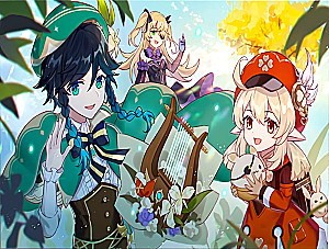 Glezna pēc numuriem - Genshin. Venti un Kli, 30x40cm