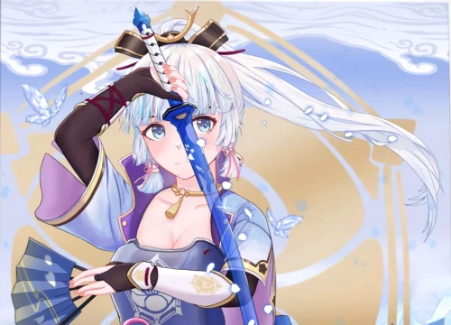 Картина по номерам - Геншин. Аяка, 30х40см