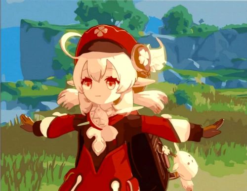 Картина по номерам - Геншин. Кли, 30х40см