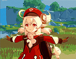 Glezna pēc numuriem - Genshin. Kli, 30x40cm