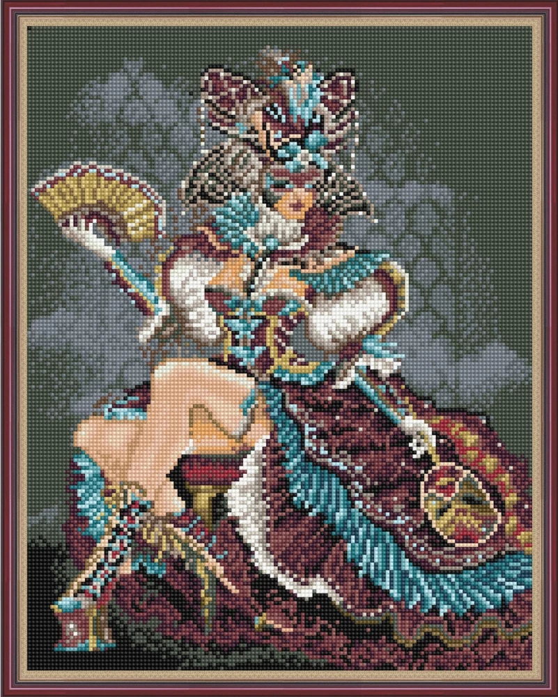 Mozaika diamentowa z naniesioną ramką 40x50 cm - Karnawał wenecki